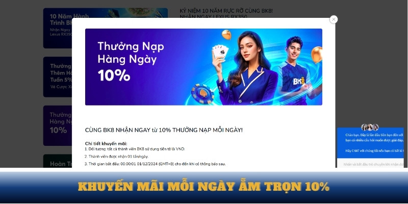 Khuyến mãi mỗi ngày ẵm trọn 10%