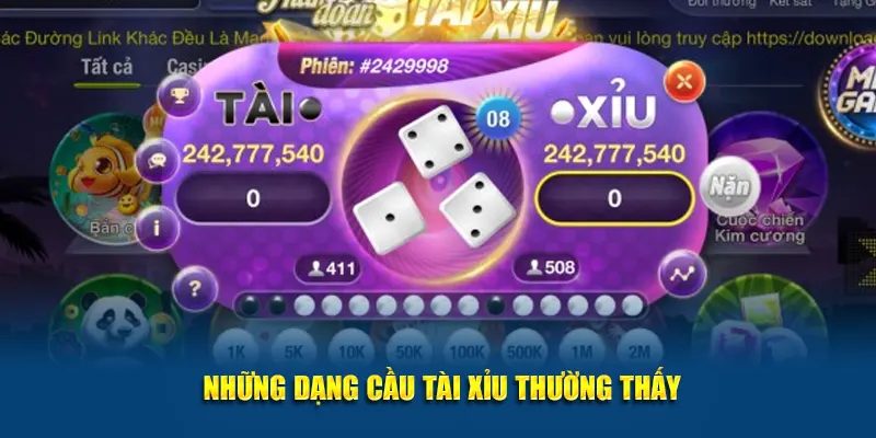 Những dạng cầu tài xỉu thường thấy